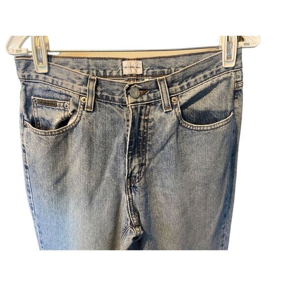 Calvin Klein Women's Blue Vintage Boot Cut Sandblast Denim Jeans Size 6x32 - Picture 9 of 10